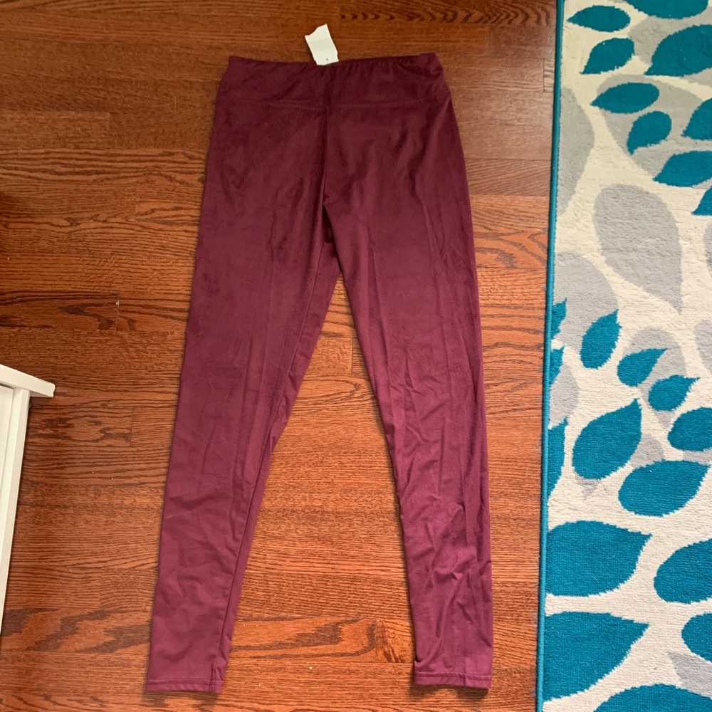 Faux Suede Fuchsia Leggings